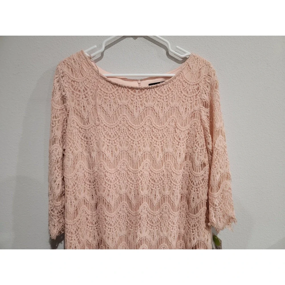 Ronni‎ Nicole Women's RN Studio 3/4 Sleeve Lace Dress Blush Pink Sz 18 NWT